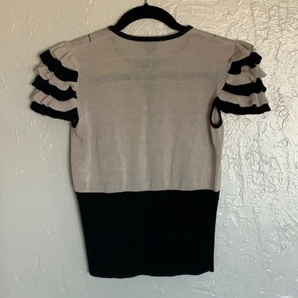 Ruffle Sleeve Sweater Knit Top - Picture 2 of 2